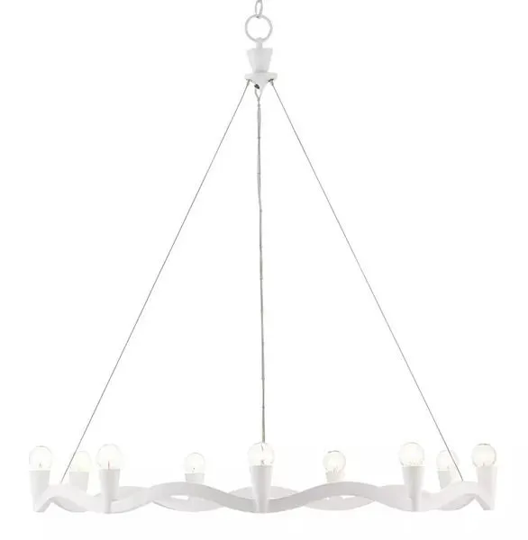 Product Image 2 for Serpentina White Chandelier from Currey & Company
