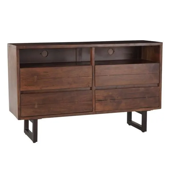 Product Image 6 for Glenwood 56 Inch Acacia Wood Dresser In Walnut Finish from World Interiors