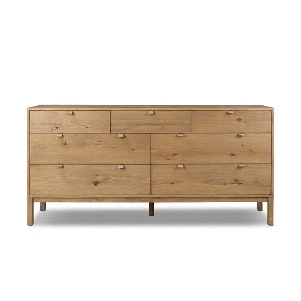 Product Image 1 for Tula Worn Oak Veneer 7 Drawer Dresser from Four Hands