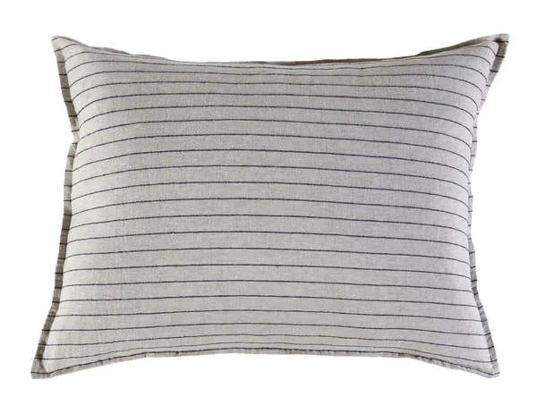 Product Image 1 for Blake Striped Linen Standard Sham - Flax / Midnight from Pom Pom at Home