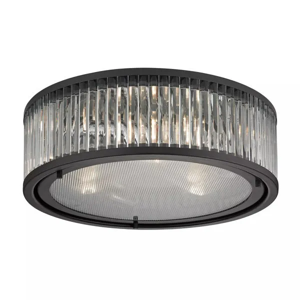 Product Image 1 for Linden Collection 3 Light Flush Mount In Oil Rubbed Bronze from Elk Lighting