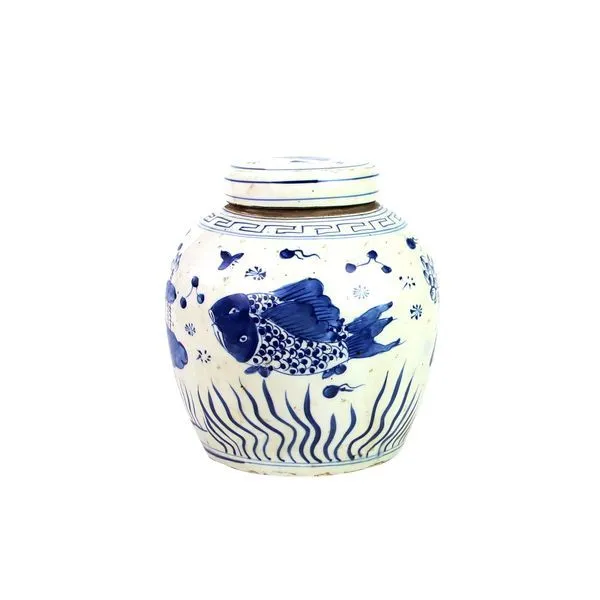 Product Image 1 for Blue & White Ming Jar Fish Motif from Legend of Asia