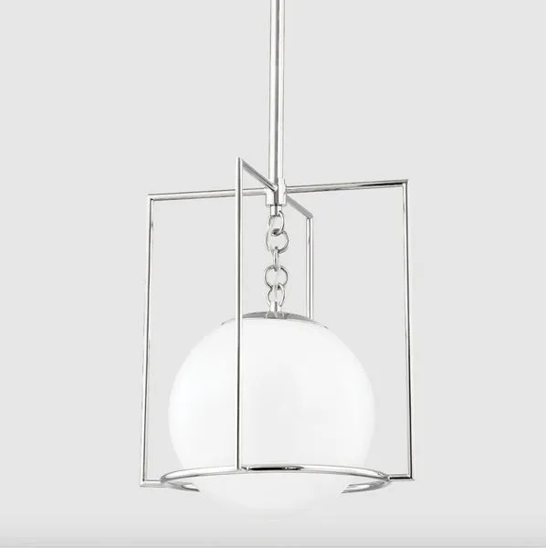 Small pendant light hanging against a plain background showing full product length and design symmetry