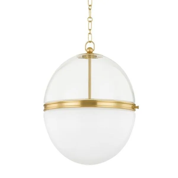 Product Image 1 for Donnell 1-Light Large Aged Brass Pendant from Hudson Valley
