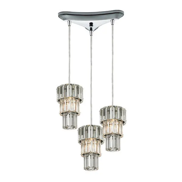 Product Image 1 for Cynthia Collection 3 Light Chandelier In Polished Chrome from Elk Lighting