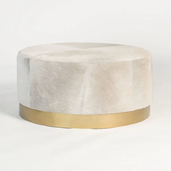 Product Image 1 for Jordan Frosted Hide Leather Ottoman from Alder & Tweed