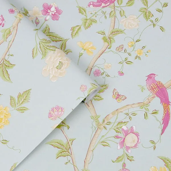 Product Image 1 for Laura Ashley Summer Palace Duck-Egg Botanical Wallpaper from Graham & Brown