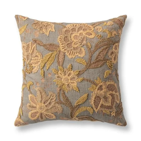 Product Image 1 for Anika Linen Blend Embroidered Throw Pillow from Classic Home