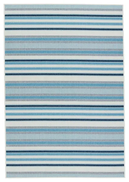 Product Image 5 for Lloria Indoor/ Outdoor Striped Blue/ Cream Rug from Jaipur 