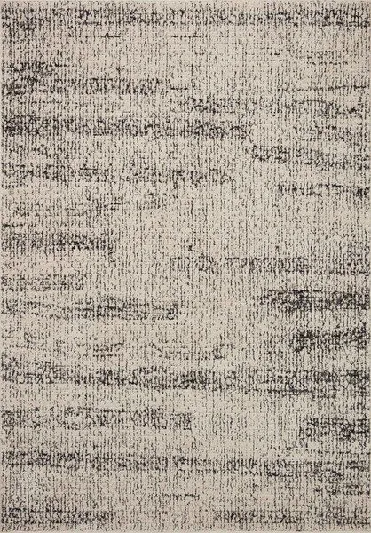 Darby Oatmeal / Charcoal power-loomed rug with ribbed texture and neutral abstract pattern