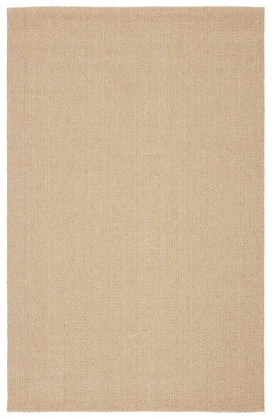 Natural solid beige rug with chunky chevron weave in handwoven sisal and wool fibers