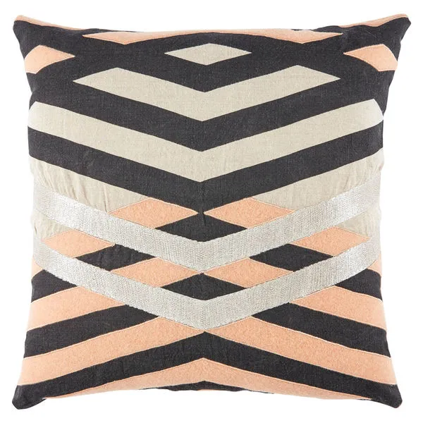 Product Image 3 for Averil Cream/ Pink Geometric Throw Pillow 22 inch by Nikki Chu from Jaipur