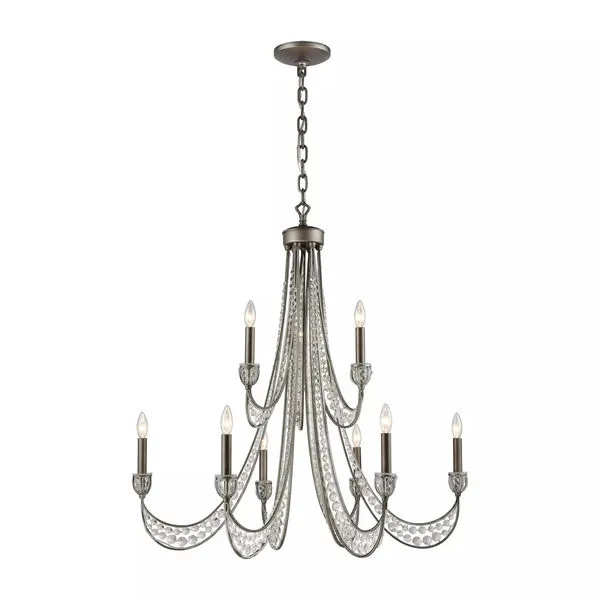 Product Image 1 for Renaissance 9 Light Chandelier In Weathered Zinc from Elk Lighting