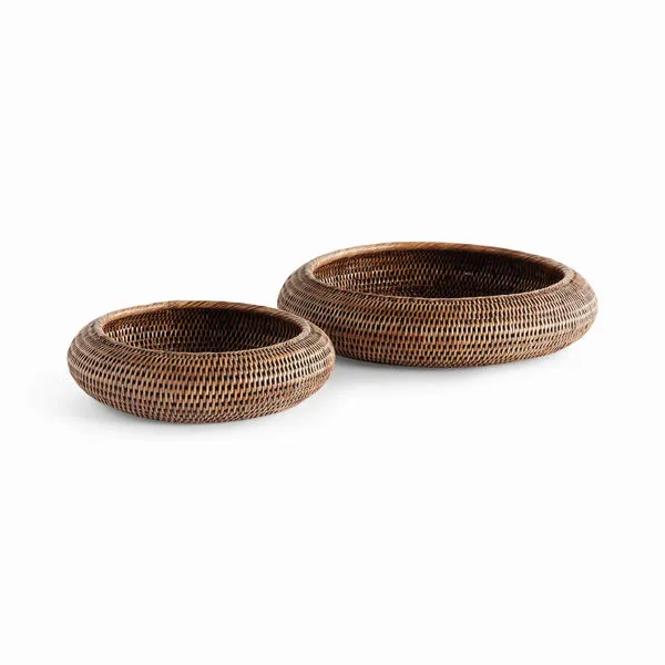 Product Image 1 for Burma Rattan Shallow Display Bowls, Set Of 2 from Napa Home And Garden
