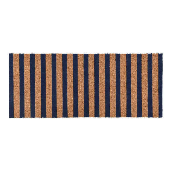 Product Image 1 for Striped 24"x57" Doormat Choir Front and PVC Backing Navy and Natural from Classic Home Furnishings