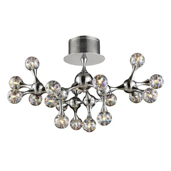 Product Image 2 for Molecular Collection 18 Light Semi Flush In Chrome With Rainbow Glass from Elk Lighting