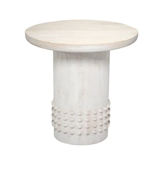 Product Image 1 for Studded White Washed Wood Side Table from Jamie Young