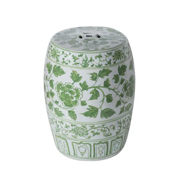 Product Image 1 for Mint Green Peony Porcelain Garden Stool from Legend of Asia