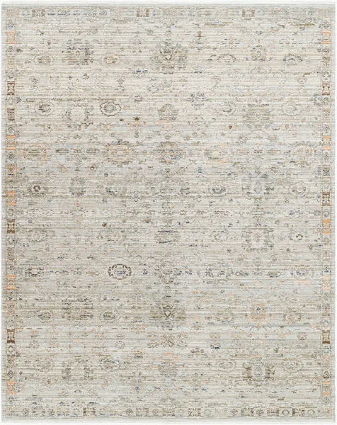Ren Taupe/Charcoal traditional flat weave rug with subtle floral motifs and a soft textured polyester finish