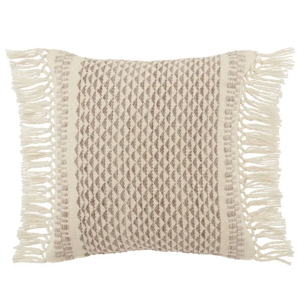 Product Image 3 for Haskell Indoor/ Outdoor Taupe/ Ivory Geometric Pillow from Jaipur 