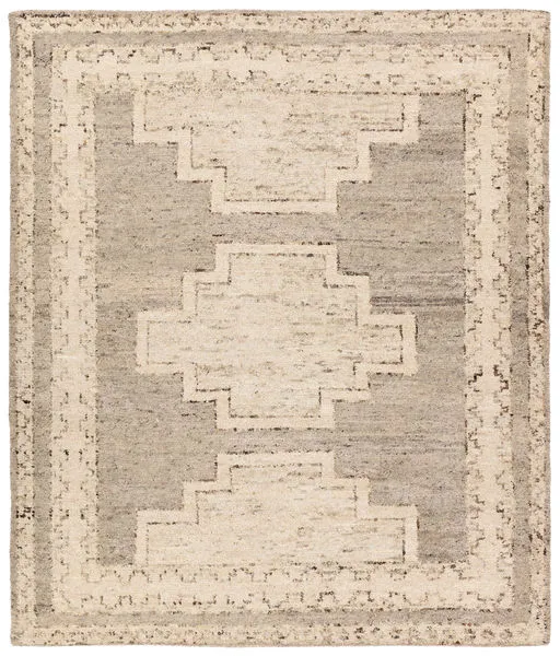 Product Image 1 for Achelous Hand Knotted Medallion Ivory/Gray Rug from Jaipur 
