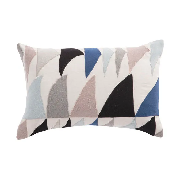 Product Image 2 for Priscilla Blue/ Ivory Geometric Throw Pillow 16X24 inch by Nikki Chu from Jaipur 