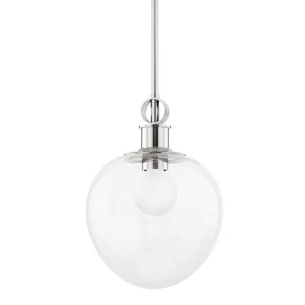Product Image 1 for Anna Small Silver Oval Glass Pendant Light from Mitzi