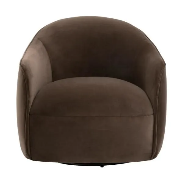 Product Image 1 for Burke Cocoa Velvet Swivel Club Chair from Essentials for Living