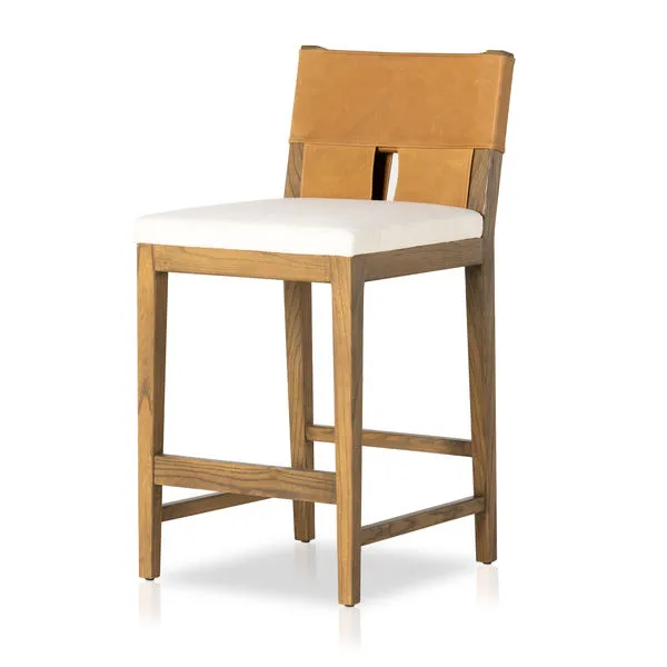 Product Image 1 for Sem Upholstered Wood and Leather Counter Stool from Four Hands