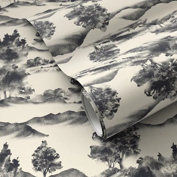 Product Image 1 for Abundance Black Wallpaper from Four Hands