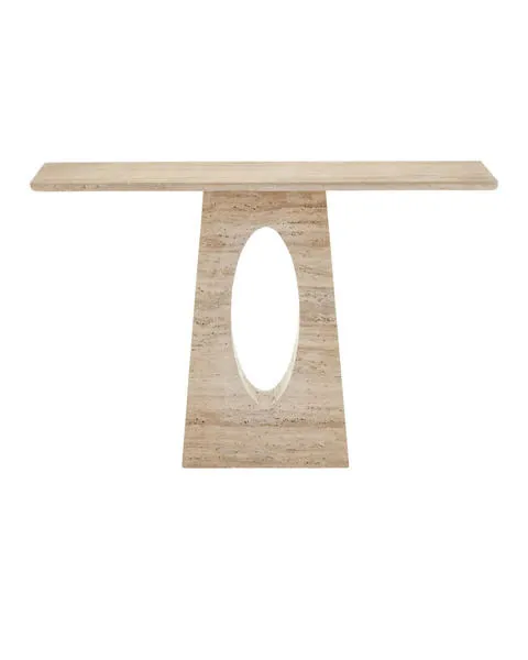 Product Image 1 for Demi Travertine Console Table from Currey & Company