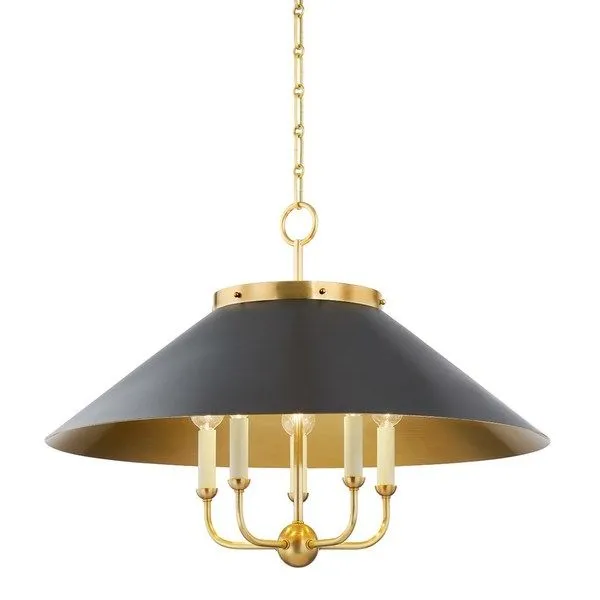 Product Image 1 for Clivedon 5-Light Distressed Brass Chandelier from Hudson Valley