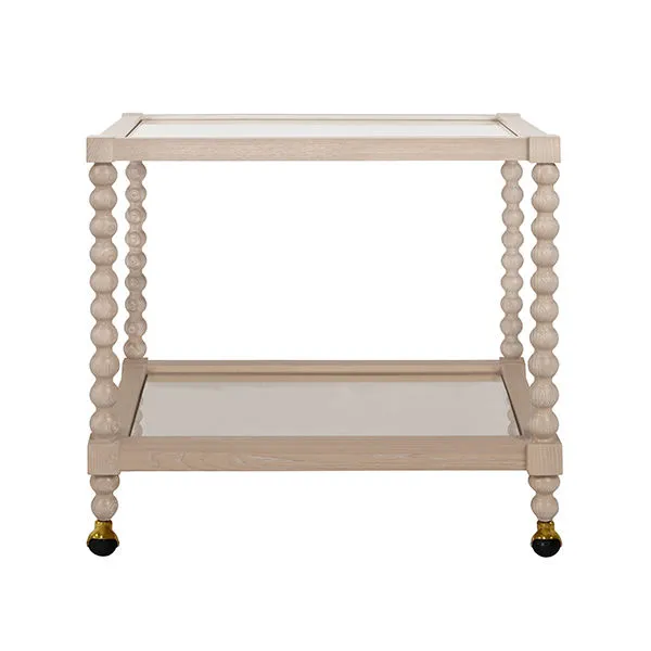 Product Image 1 for Bobbin Style Bar Cart In Light Cerused Oak from Worlds Away