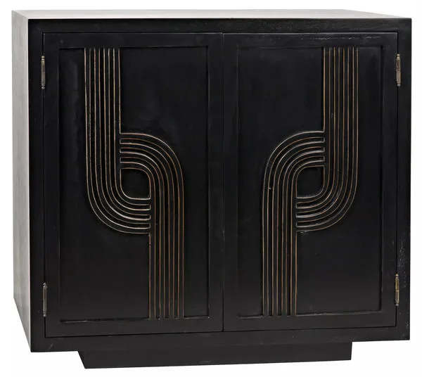 Product Image 5 for Deco 2 Door Sideboard, Hand Rubbed Black With Gold from Noir