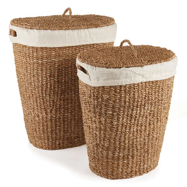 Product Image 1 for Seagrass Oval Hamper With Lining, Set Of 2 from Napa Home And Garden