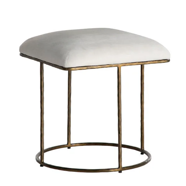 Product Image 1 for Lucas Natural Ivory Hide Leather Stool from Gabby