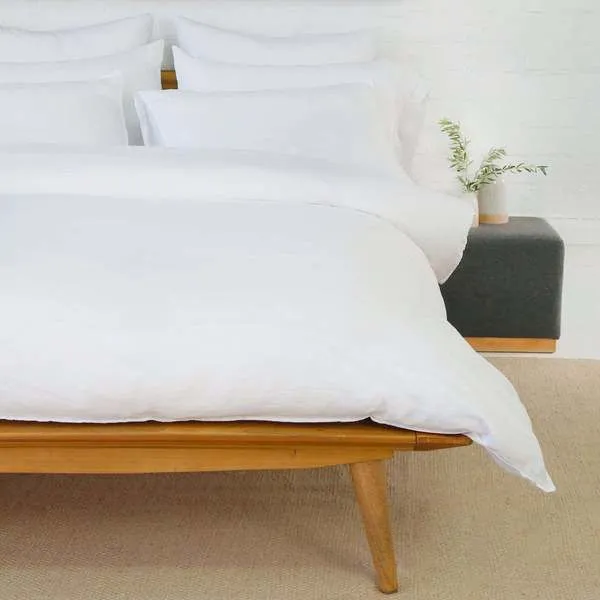 Product Image 1 for Parker White Linen Twin Duvet Set from Pom Pom at Home