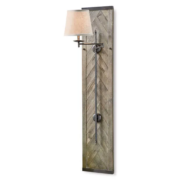 Product Image 1 for Herringbone Wood Panel Swing Arm Sconce from Regina Andrew Design