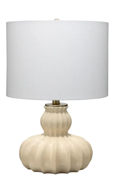 Product Image 3 for Buttercream Table Lamp in Cream Crackle Ceramic with Drum Shade in White Linen from Jamie Young