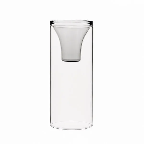 Product Image 1 for Glass Clear & Gray Candle Holder from BIDKHome