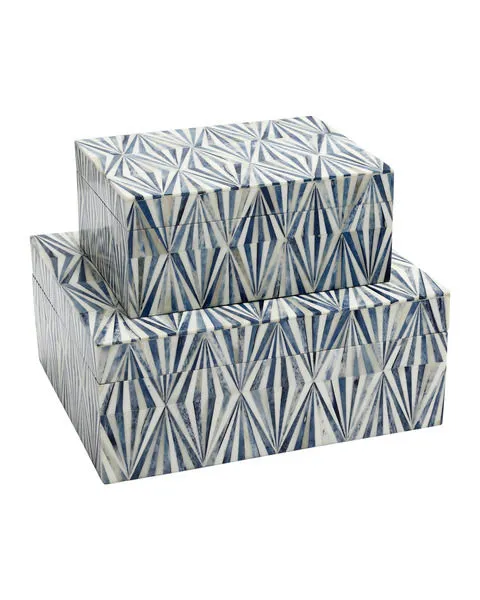 Product Image 1 for Colter Blue Box, Set of 2 from Currey & Company