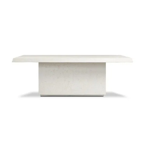 Product Image 1 for Avila Outdoor Rectangular Dining Table 84" - Aged White Concrete from Four Hands