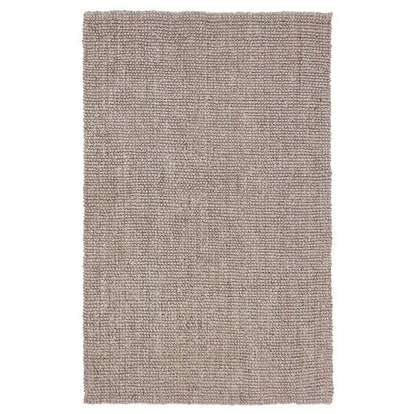 Rectangular Annello Handspun Jute Rug with chunky boucle weave in neutral natural beige tones
