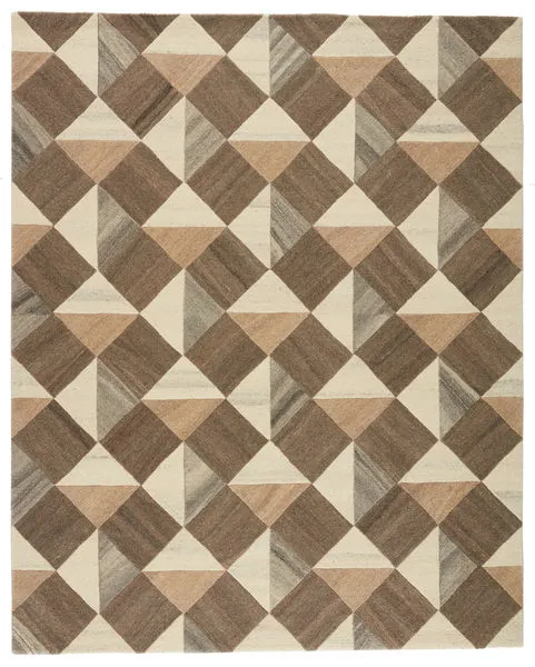 Product Image 5 for Verde Home by Paris Handmade Geometric Brown/ Cream Rug from Jaipur 