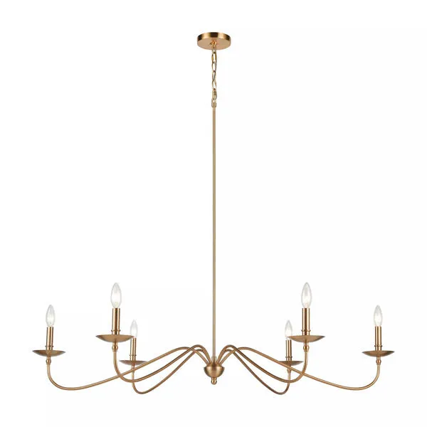 Product Image 2 for Wellsley 6 Light Island Light In Burnished Brass from Elk Lighting