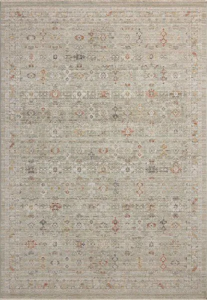 vintage-inspired rectangular area rug with subtle earth-tone multi-colored distressing and soft textured pile