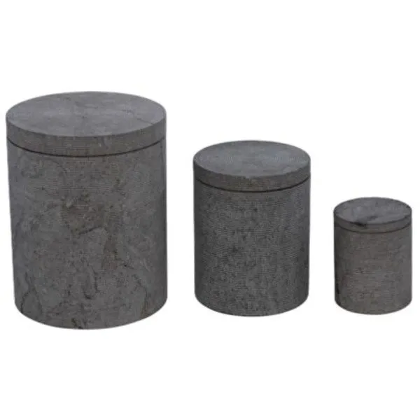 Product Image 3 for Cylinder Box With Lid, Set Of 3 from Noir