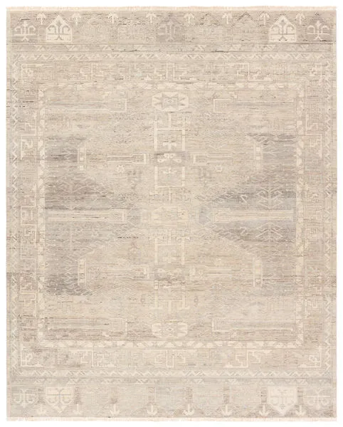 Product Image 1 for Keon Hand Knotted Medallion Gray/Ivory Rug from Jaipur 