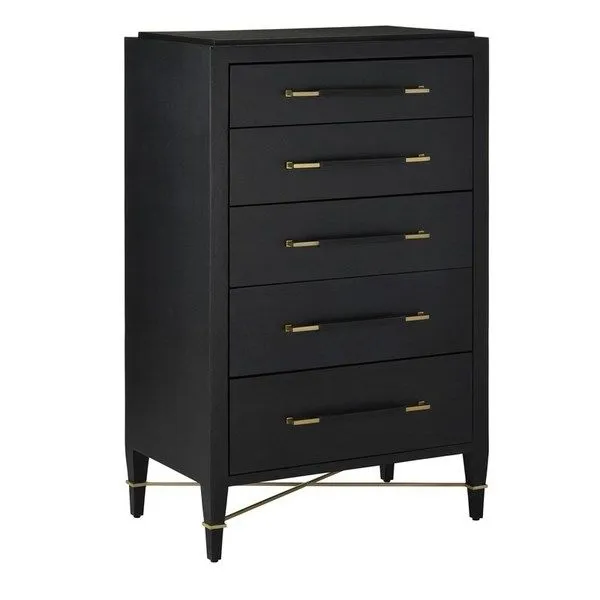 Product Image 1 for Verona Black Five-Drawer Chest from Currey & Company