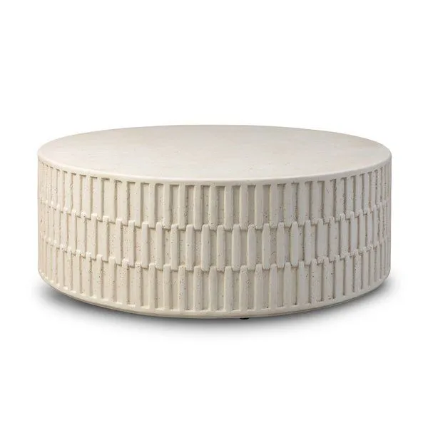 Product Image 1 for Callisto Aged White Concrete Outdoor Coffee Table from Four Hands